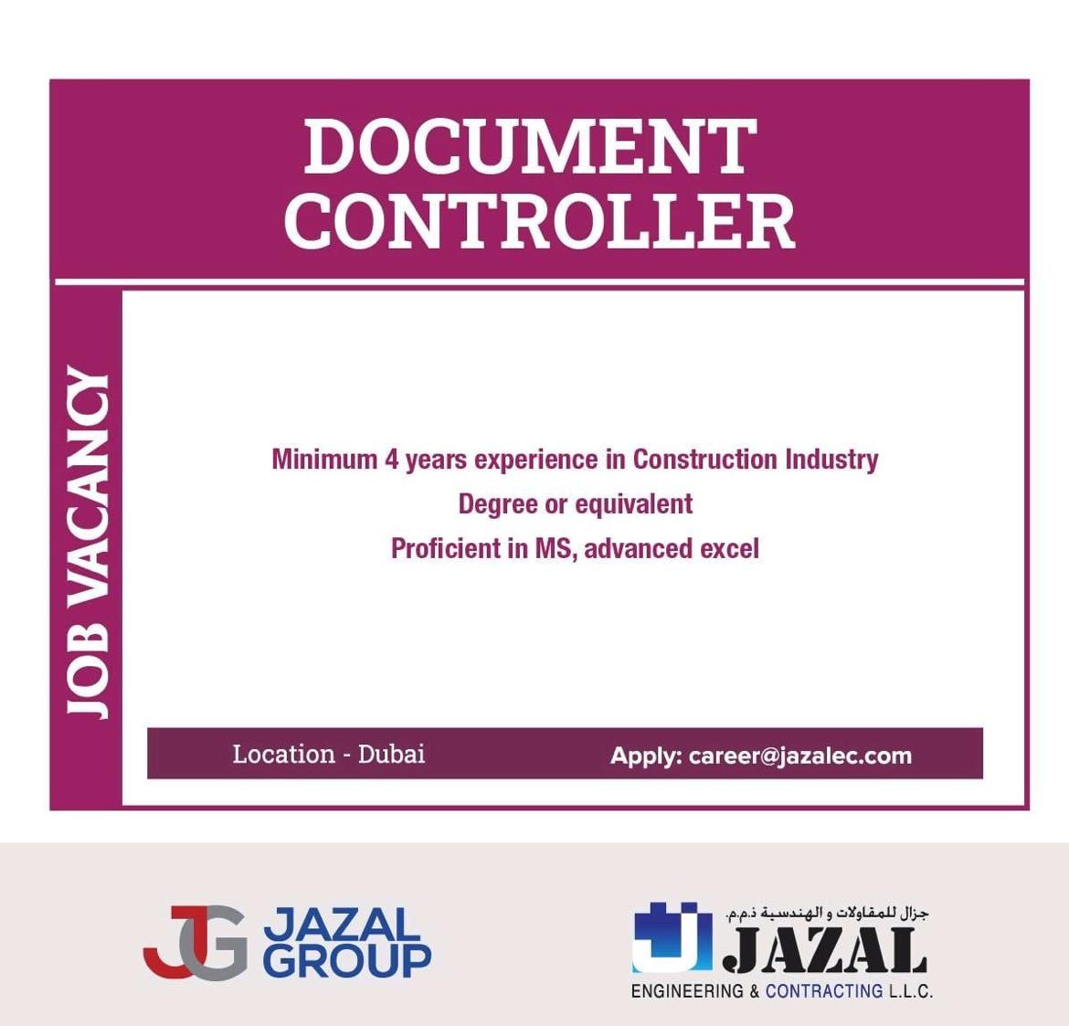 UAE Document Controller Job Vacancy SaudiGulf Jobs